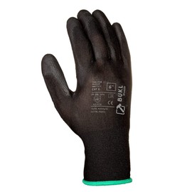 3Kamido BUKL Work Gloves - Non-Slip Assembly Gloves Seamless, Repairs, Automotive Industry, Fine Work, Car Service, Workshop, Size 7 (24 Pairs), Black