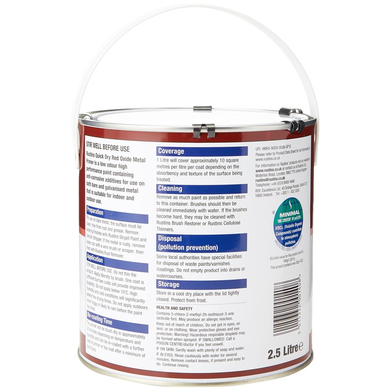 Rustins Red Oxide Metal Primer 2.5L