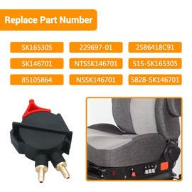 Panwarmoll SK165305 SK146701 2586418C91 229697-01 High Pressure Red Seat Height Adjust Air Valve Rocker Switch Control Fit for International American Truck National seat 195 Series air seat