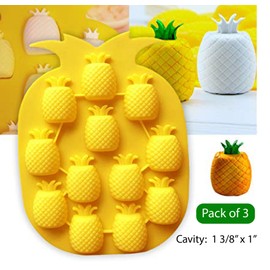 Pineapple Candy Chocolate Making Molds, Set of 3 in Yellow, Orange and Purple