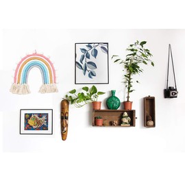 Macrame Rainbow Wall Hanging for Bedroom Nursery Baby Kids Rooms Playroom Colorful Tapestry Tassel Art Home Boho Room Decor Newborn Birthday Gift (Rainbow B)