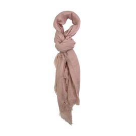 Humble Hilo Womens woven cotton Bohemian style gauze scarf shawl fringed edge (Dusty Pink)
