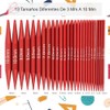 Juego de 26 agujas circulares intercambiables para tejer, color rojo