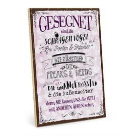 TypeStoff HS-00689 Wooden Sign with Saying - Outsider - Vintage Look with Quote as Gift and Decoration on Different and Unadapted Theme