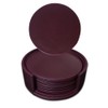 Faux leather round Tea Coasters with cover, pack of 6