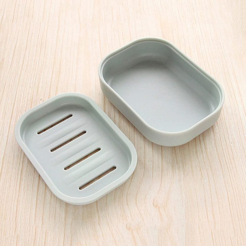 Plastic Square Soap Dish Bar Soap Holder for Shower Bathroom,Kitchen,Easy