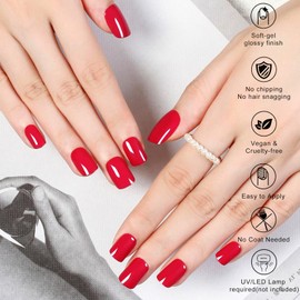 SanFangyue Nagelfolien | 22 pcs Rot Nagelfolie Selbstklebend | UV Gel Nagelfolie | Gel Nail Stickers, Gellack Wraps für Nagel