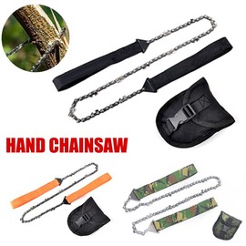 Pocket Chain Hand Saw for Wood Cutting Outdoor Hiking Camping Survival Gear Garden Work with Carrying Pouch