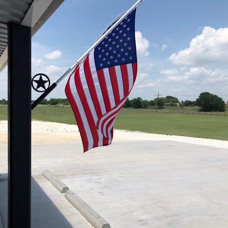 Anley Iron Star Flag Pole Holder - Wrought Iron Flag