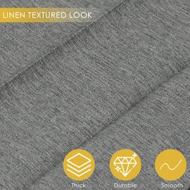 Momooda Foldable Waterproof Shower Curtain, Anti-Mould Linen with Hooks, Magnetic Shower Curtain for Bathroom, Grey, 100 x 200 cm