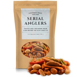 Kepperton SERIAL ANGLERS Spicy Trail Mix - Gourmet Snack Munch for Fishermen Funny Gift Fishing Lovers Taste Like Crushing Beer Before the Sun Comes Up Gifts Fisherman and Hunters 9.0 Ounce 1 count