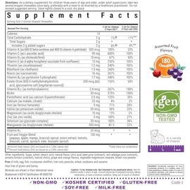 BlueBonnet Bluebonnet Nutrition Rainforest Animalz Whole Food Based Multiple Chewable Tablet, Kids Multivitamin & Mineral, Vitamin C, D3, Iron, Gluten Free, Milk Free, Kosher, 180 Chewable Tablets, Mixed Flavor