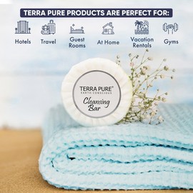 Terra Pure White Tea & Coconut Soap | Travel Size Toiletries Bulk Set for Hotel Essentials | 1.25 oz Bar Soap | 100 Pieces