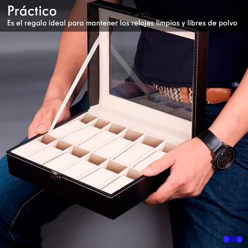 BLACK MAMUT Caja Organizadora de Relojes para Hombre, Relojero,Tipo Piel,