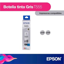 Epson Ecofit Botella de Tinta Fotográfica Color Gris T555 para Impresoras L8160 y L8180