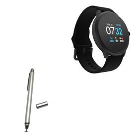 BoxWave Stylus Pen Compatible with iTouch Sport 3 Smartwatch (194866099008) - DualTip Capacitive Stylus, Fiber Tip Disc Tip Capacitive Stylus Pen - Metallic Silver