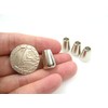 5pcs Silver Quality Metal Round Cord end Toggles Clothing Draw