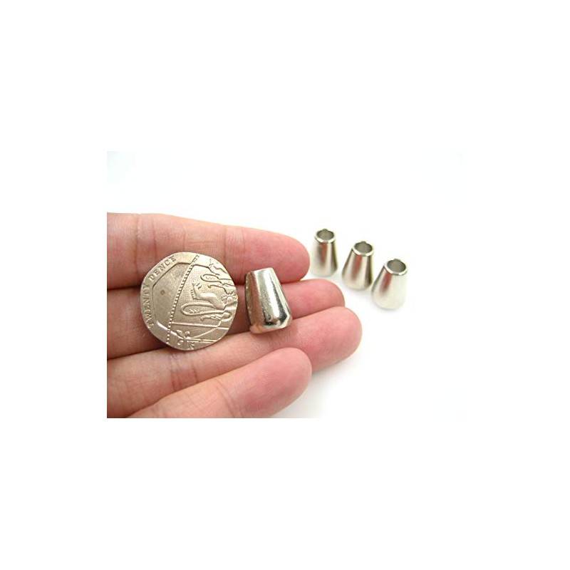 5pcs Silver Quality Metal Round Cord end Toggles Clothing Draw