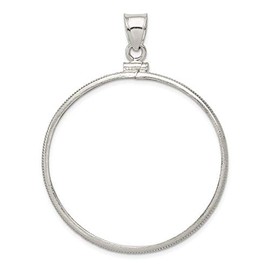 Jewels By Lux Sterling Silver 39.4 x 3.1mm 1 oz. Plain Coin Bezel Pendant