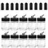Langlengtec 10pcs 18cc Glass Airbrush Bottles Kit with Adapter Caps