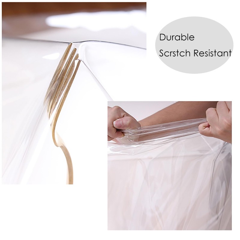 PlentifulHome PVC Oval Table Protector - Oval Tablecloth for Dining