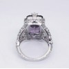 LRGKMCWTOB 925 sterling silver large amethyst ring square cut gemstone