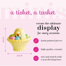 Nora Fleming A Tisket, A Tasket (Basket with Eggs) A214 - Hand-Painted Ceramic Holiday Décor - Spring Minis for The Home and Office