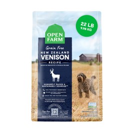 Open Farm, Grain-Free Dry Dog Food, Complete & Balanced Kibble, Sustainably & Ethically Sourced Ingredients, Non-GMO Veggies & Superfoods Support Overall Health, New Zealand Venison Recipe, 22lb Bag