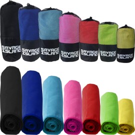 Savage Island Microfibre Towels, Ultra Light & Quick Drying, Sauna Towels for Travel, Beach & Sports, Microfibre Gym Towel, Fitness Towel and Sports Towel Including Bag