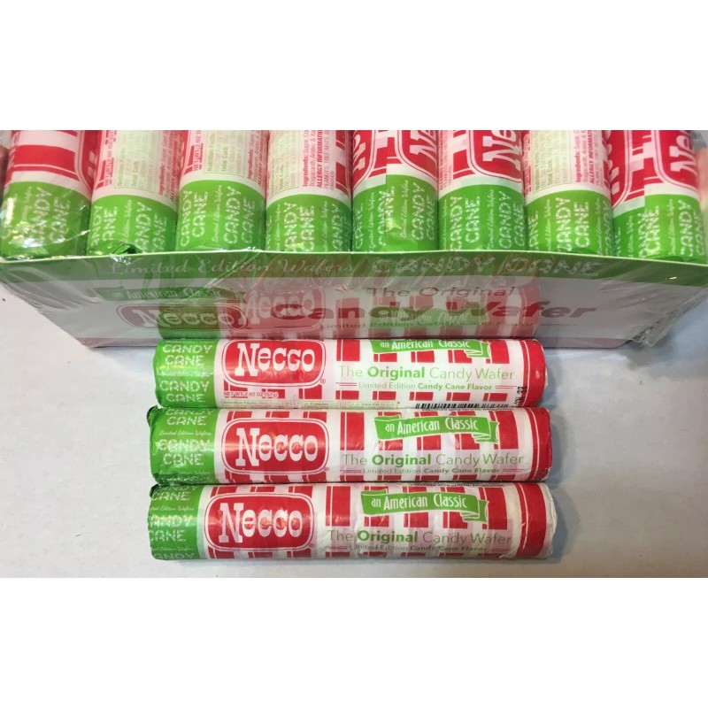 Necco Wafers 3 rolls rare candy cane
