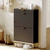 GarveeHome Wave Design Shoe Cabinet with 2 Flip Drawers, a