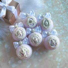 jelanny 6 Christmas tree light pink ornament angel crystal bird decoration mother gift