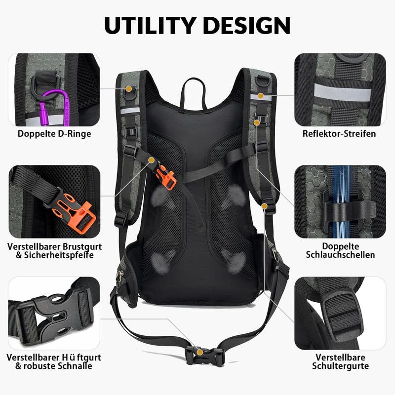 Arvano Bicycle Backpack Lightweight Ski Backpack Small Hiking Backpack MTB