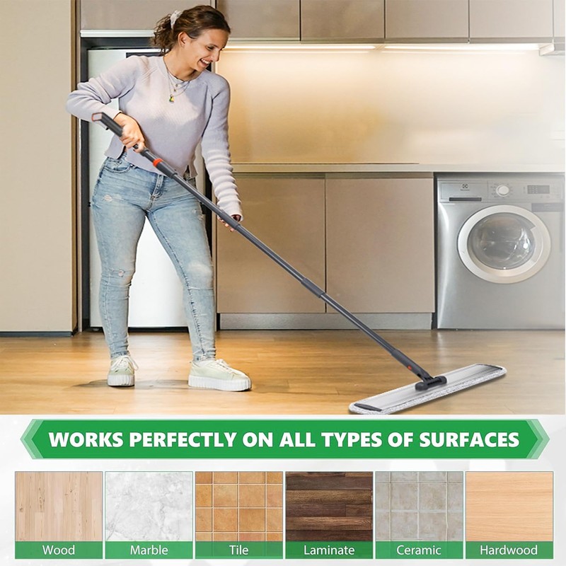 Microfiber Mop 18 in Large Flat Mops for Floor Cleaning