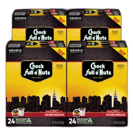 Chock Full o' Nuts Midtown Manhattan Keurig K-Cup Pods for Keurig Brewers – Premium Arabica, Medium Roast – Single Serve – 4 Packs of 24 K-Cup Pods