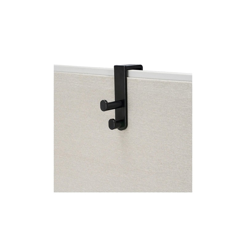 Safco 4225BL Over The Panel Double Coat Hook, Black, 1.75