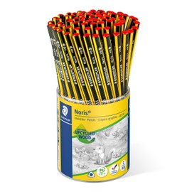 STAEDTLER Noris 183-HBKP72ST Pencil (High Break Resistance, Ergonomic Triangular Shape, Non-Slip Soft Surface, Wopex Material, Hardness HB, Holster Pack, 183-HBKP72ST)