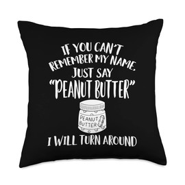Cool Peanut Butter Humor Quote Merch Butter Apparel-Funny Peanut Lover Design Throw Pillow, 18x18, Multicolor