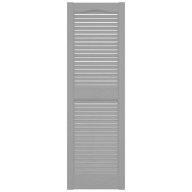 Ekena Millwork Lifetime Vinyl LL1S14X03100PG Standard Cathedral Top Center Mullion, Open Louver Vinyl Shutters, w/Installation Shutter-Lok's & Matching Screws (Per Pair), 14 1/2"W x 31"H, Paintable