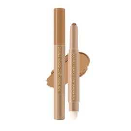 Barra bronceadora de contorno crema, lápiz de contorno facial marrón con cepillo, de larga duración, impermeable, suave, mate, corrector de color lige