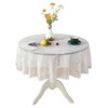 Fhberni - Mantel redondo de encaje blanco clásico, ligero, decoración
