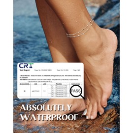 CASSIECA Silver/Gold Anklet for Women, 925 Sterling Silver Anklets for Women, Trendy Dainty Waterproof Anklets, Adjustable Stackable Anklet Set, Silver Beach Foot Jewellery