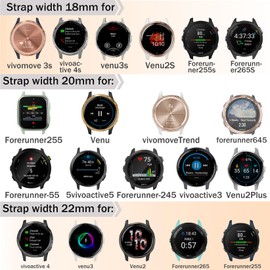 Wizvv Bracelet Compatible with Garmin Venu 3S/Venu 2S/Vivoactive 4S/Vivomove 3S/Forerunner 265S, 18 mm Nylon Watch Strap Replacement Strap with Adjustable Magnetic Clasp for Men Women