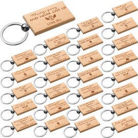 Fumete 50 Pcs Church Gift Bulk Bible Verse Keychains Inspirational Religious Christian Key Chain Wooden Sign for Men Women(Rectangle)