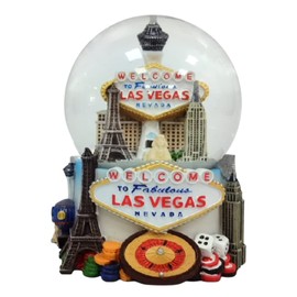 PLESIU Las Vegas Snow Globe Snow Dome-65MM- Snowglobe - Welcome to Fabulous Vegas