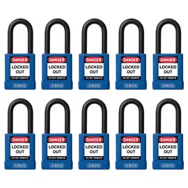 ABUS Premium Lockout Tagout Padlocks -10 Pack, OSHA Compliant Insulated Loto Locks, Keyed Different, 1 Key Per Lock (10, Green)