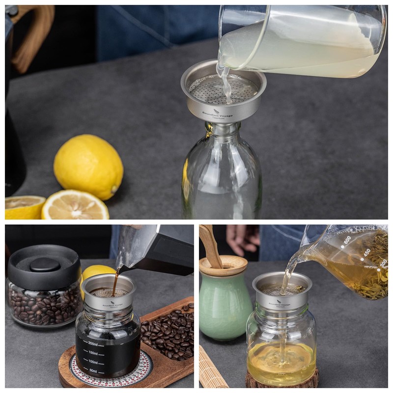 Boundless Voyage Titanium Mini Funnel Flagon Accessories Multi-use Kitchen Funnel