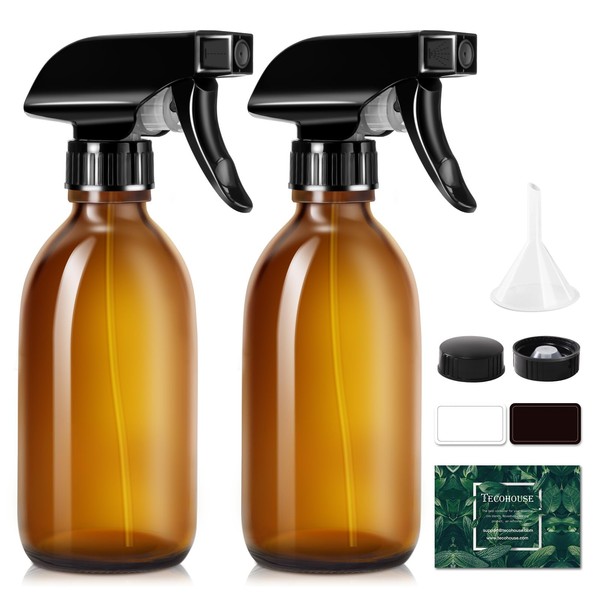 Tecohouse Tecohouse Glass Spray Bottles 8oz, Amber Hair Spray Bottles,
