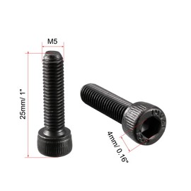 TOP-VIGOR 30Pcs Hexagon Socket Head Cap Screws, M5 x 20mm 12.9 Alloy Steel Replacement Machine Fastener Screws, Fully Thread for Bicycle Motorcycle Repair, Professionals Landlords Repairmen, Black