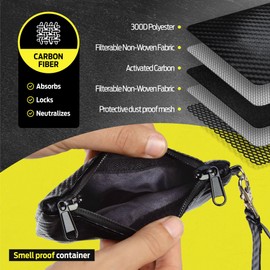Epulse Smell Proof Bag with Lock | Small Discrete Stash Storage | Odor Proof Carbon Lined Container (black, 6x4 inch)
